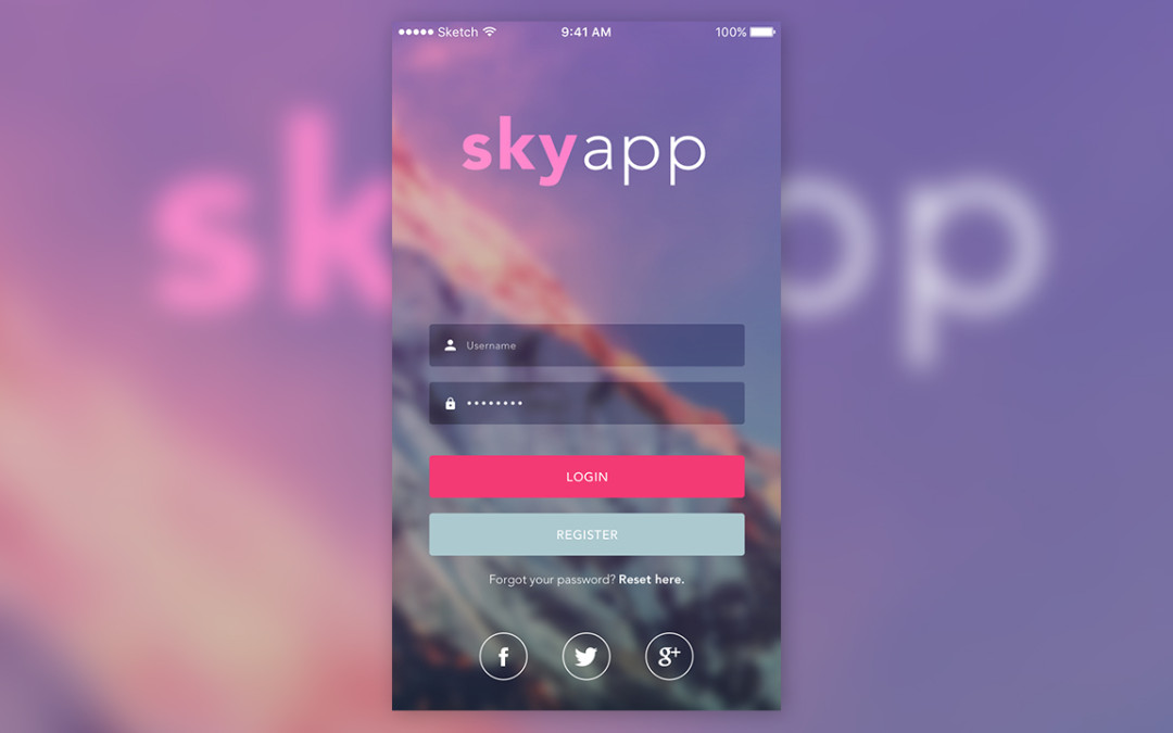 Sketch 3 – Login UI Design Timelapse Video (Sky App)
